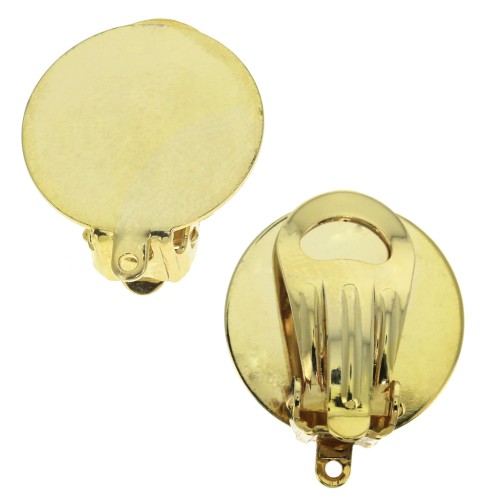 Ganchos de pendientes bandeja con anilla cerrada 18 mm Dorado con oro fino x2