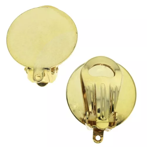 Ganchos de pendientes bandeja con anilla cerrada 18 mm Dorado con oro fino x2