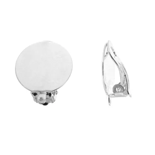 Ganchos de pendientes bandeja con anilla cerrada - 18 mm chapado en plata fina x2