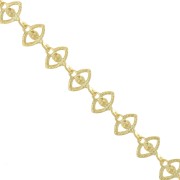 Cadena malla de fantasía forma ojo 6.8 mm - Dorado x50 cm