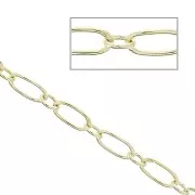 Cadena malla forçat alternado (1x1) 3 mm - Dorado con oro fino x1m