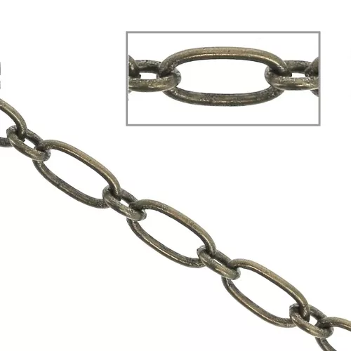 Cadena malla forçat alternado (1x1) 3 mm - Bronze x1m