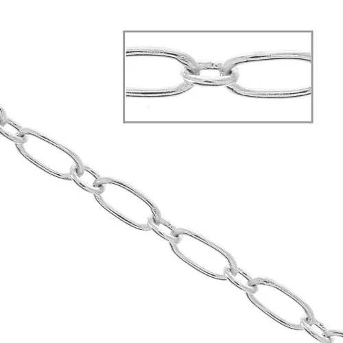 Cadena malla forçat alternado (1x1) 3 mm - Plateado x1m