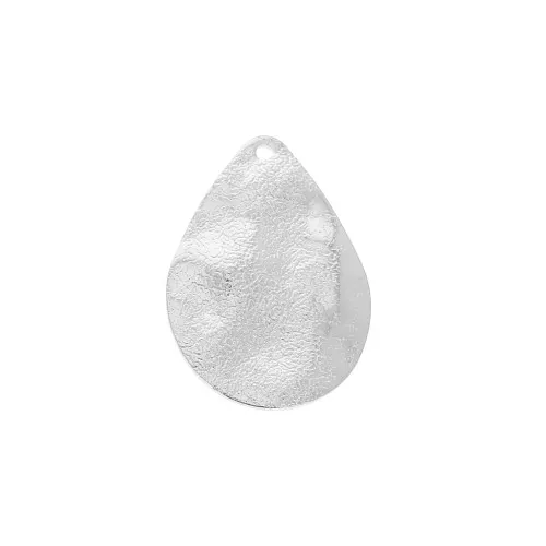 Dije gota arrugada de latón 20x14 mm - Rodiado x1
