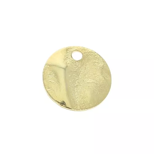 Dijes pastillas arrugadas de latón 8 mm - Dorado x10