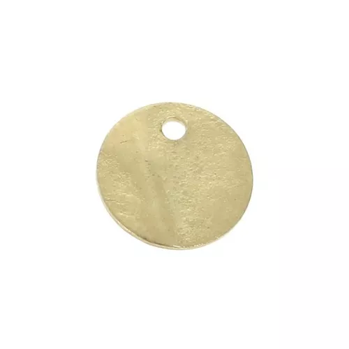 Dijes pastillas arrugadas de latón 8 mm - Dorado con oro fino Mat x10