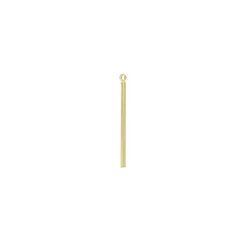 Colgante barra redondo con anilla de latón 33x2 mm - Dorado con oro fino x1
