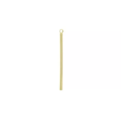 Colgante barra redondo con anilla de latón 43x2 mm - Dorado con oro fino x1