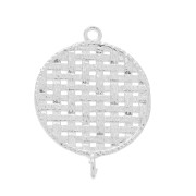 Entrepieza redonda 2 anilas efecto rejilla 27x20 mm - Rodiado x1|raw }}