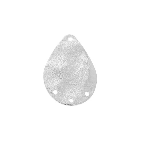 Entrepieza candelabro gota de latón arrugado 3 agujeros 20x14 mm - Rodiado x1