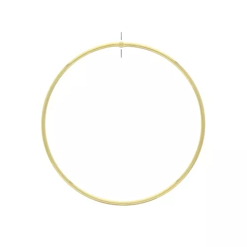 Anilla de montaje círculo con agujero de latón 56 mm - Dorado con oro fino x1