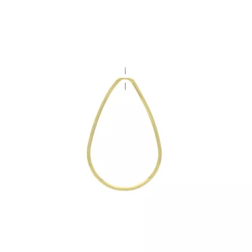 Anilla de montaje forma gota con agujero de latón 30.5x20 mm 30.5x20 mm  Dorado x1