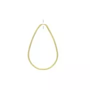 Anilla de montaje forma gota con agujero de latón 43x30 mm Dorado con oro fino x1