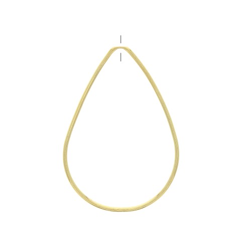 Anilla de montaje forma gota con agujero de latón 56.5x38 mm - Dorado con oro fino