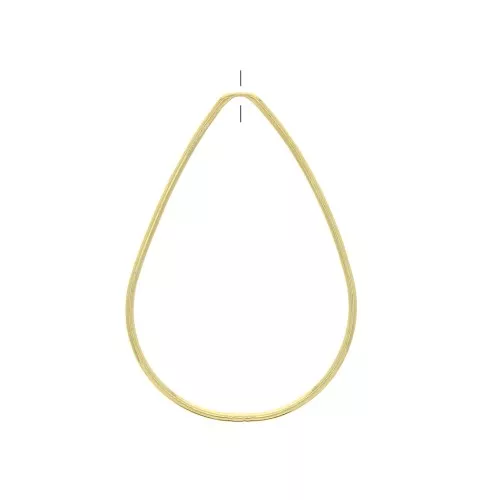 Anilla de montaje forma gota con agujero de latón 56.5x38 mm - Dorado con oro fino
