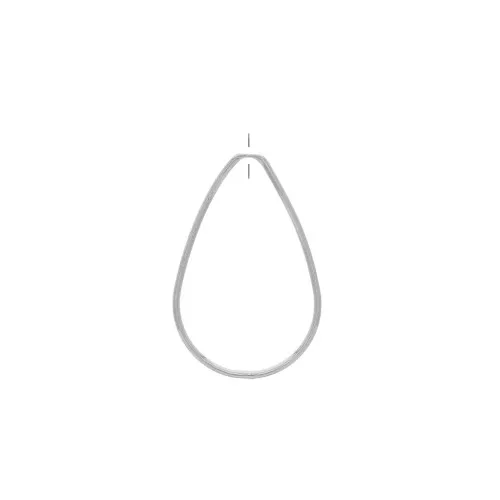 Anilla de montaje forma gota con agujero de latón 30.5x20 mm - Rodiado x1