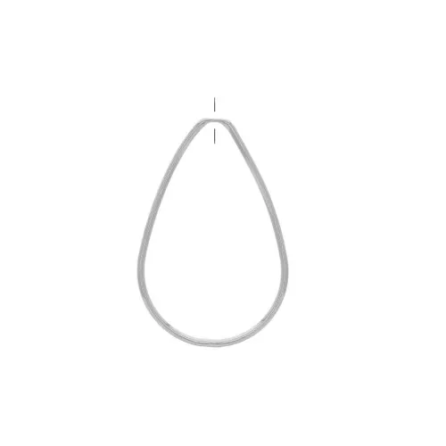 Anilla de montaje forma gota con agujero de latón 43x30 mm - Rodiado x1