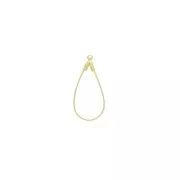 Pendientes de gota 31x15 mm - Dorado con oro fino x2