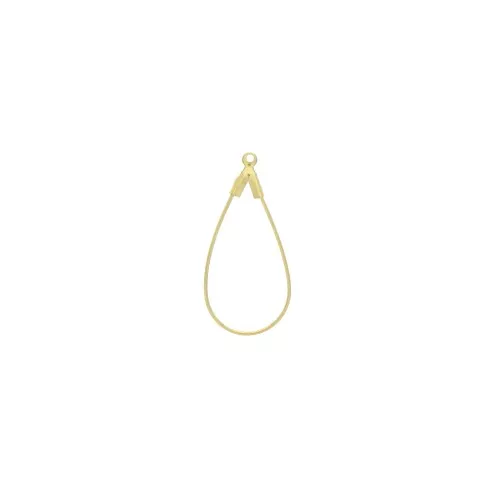 Pendientes de gota 31x15 mm - Dorado con oro fino x2