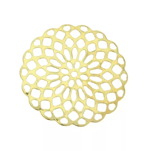 Estampa colgante forma Rosatón 25mm Plateado 925 Dorado x1