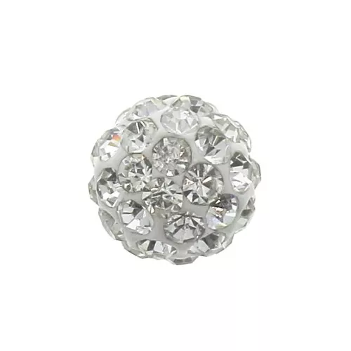 Cuenta con agujero de plastilina strass Coreano 6 mm - Crystal x1