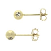 Ganchos pendientes bola 4 mm con cuenta pasante de Gold filled x2|raw }}