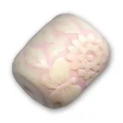 Barril flores en relieve 20x17 mm Light Rose x1