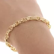 Cadena eslabones ovalados 6.5x4.5 mm Dorado con oro fino x1m