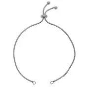 Pulsera ajustable para entrepieza - eslabón serpentina 220mm Acero inox  x1