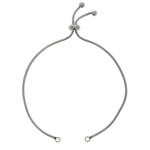 Pulsera ajustable para entrepieza - eslabón serpentina 220mm Acero inox  x1