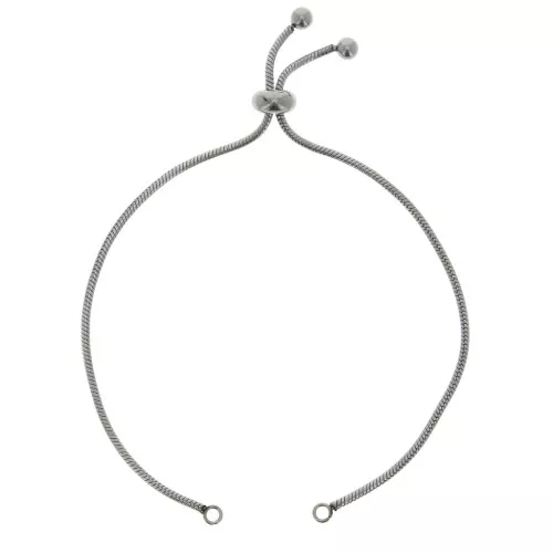 Pulsera ajustable para entrepieza - eslabones serpenteantes - acero inoxidable 304 x22 cm