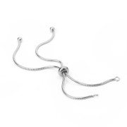 Pulsera ajustable para entrepieza - eslabón serpentina 220mm Acero inox x1