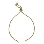 Pulsera ajustable para entrepieza eslabón Veneciano - Acero inox dorado 304Lx22.5c