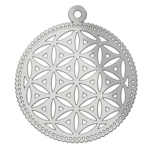Colgante ligero calado - Flor de vida 32x28 mm - Acero Inox x1