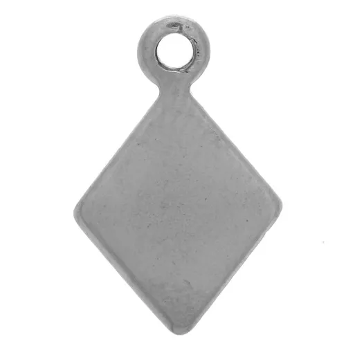 Dije rombo 13x8.5 mm de Acero Inox x10