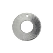 Dije círculo calado a rayas 15 mm de Acero Inox x1