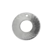 Dije círculo calado a rayas 15 mm de Acero Inox x1