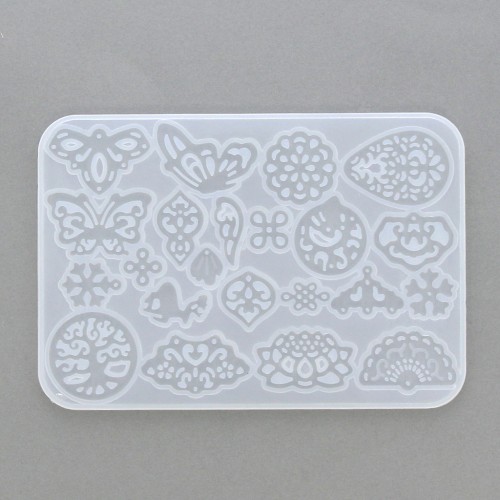 Molde de silicono para resina - Entrepiezas y colgantes 144x99x4 mm x1