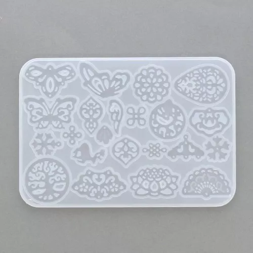 Molde de silicono para resina - Entrepiezas y colgantes 144x99x4 mm x1