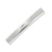Cuenta pasante tubo incurvado 35x6mm de latón para cordón 5mm Chapado Plateado Envejecido x1