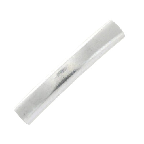 Cuenta pasante tubo incurvado 35x6mm de latón para cordón 5mm Chapado Plateado Envejecido x1