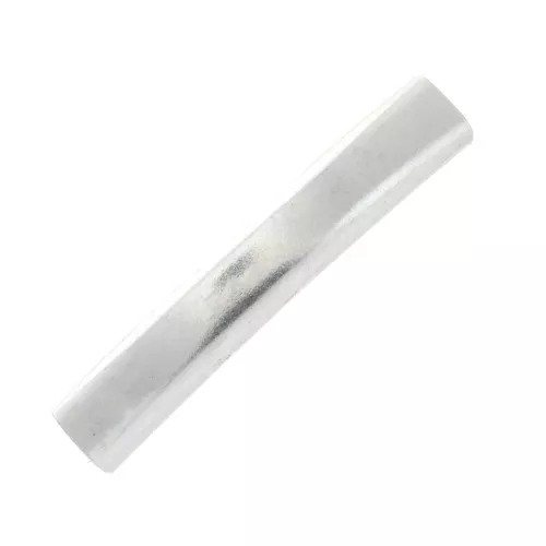 Cuenta pasante tubo incurvado 35x6mm de latón para cordón 5mm Chapado Plateado Envejecido x1