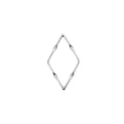 Entrepieza rombo trabajado 23x13 mm de zamac - Chapado Plateado envejecido x1