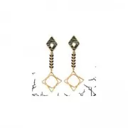 Entrepieza rombo trabajado 23x13 mm de zamac - Chapado Plateado envejecido x1