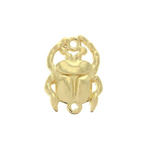 Entrepieza 2 anillas escarabajo de zamac 20x15 mm - Dorado con oro fin x1