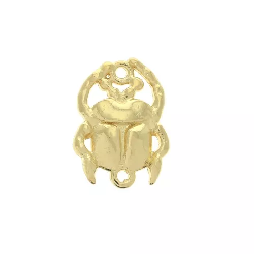 Entrepieza 2 anillas escarabajo de zamac 20x15 mm - Dorado con oro fin x1
