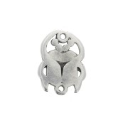 Entrepieza 2 anillas escarabajo de zamac 20x15 mm - Chapado Plateado envejecido x1