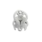 Entrepieza 2 anillas escarabajo de zamac 20x15 mm - Chapado Plateado envejecido x1