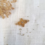 Entrepieza rombo trabajado 2 anillas diseño con flores 19x12mm - Dorado con oro fin x1