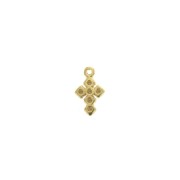 Mini dije cruz de zamac 10x6 mm - Dorado con oro fino x1|raw }}